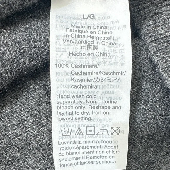 J Crew 100% Cashmere Turtleneck Sweater sz L Dark Grey - Picture 10 of 12